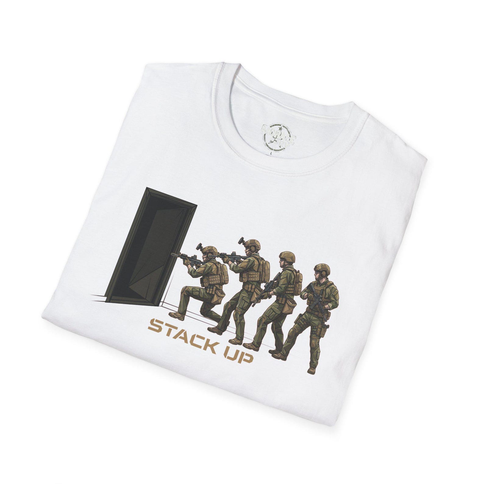 Stack Up Door Breach Soldiers T-Shirt Military Tactical Team Design 2XL