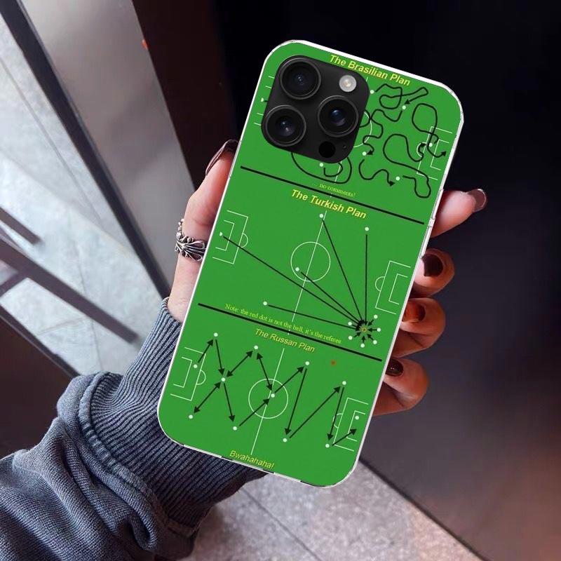 

Football Soccer Tactics Time Phone Case For iPhone 17 Air 16 15 Pro Max 14 Plus 13 Mini 12 11 Cover 7 8 SE Silicone Shell Print iPhone 13 Pro Max