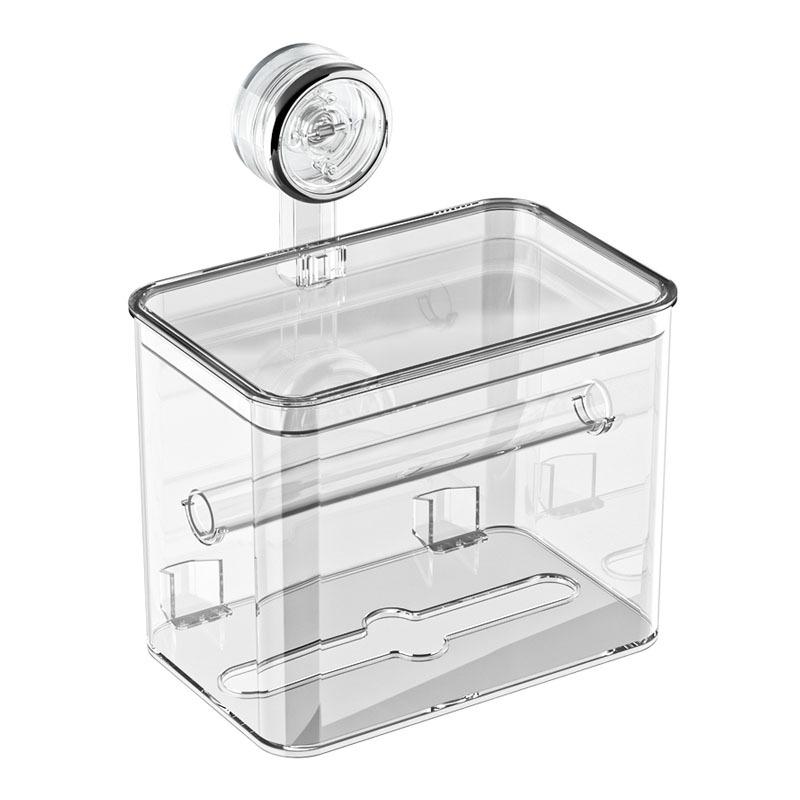 Suction Cup Tissue Holder, Bathroom Wall-mounted Storage Box, Toilet Non-perforating Roll Paper and Tissue Holder, Waterproof Storage Rack