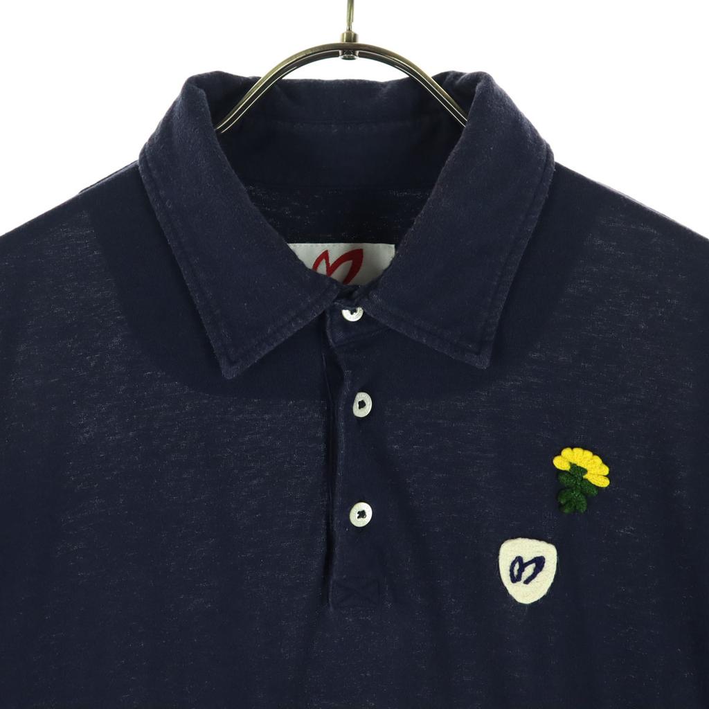 MASTER BUNNY EDITION Embroidery Golf Short Sleeve Polo Shirt Navy Men's Used