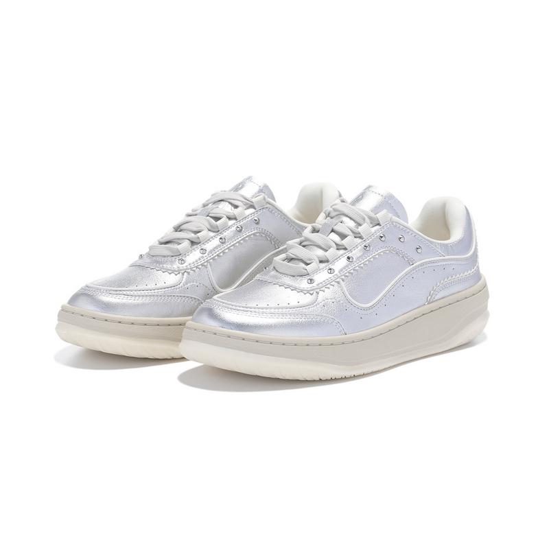 Li-Ning 1990 Classic Series Heart Dance Soft Comfortable Sneakers Women Sneakers Silver Light-Antique-Yellow ALHU048-2