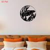 2D Flat Laser Cut Black Iron Turtle Wall Art, Ocean Theme Seaweed Marine Decor for Aquarium Fish Bathroom Wet Area Office Room