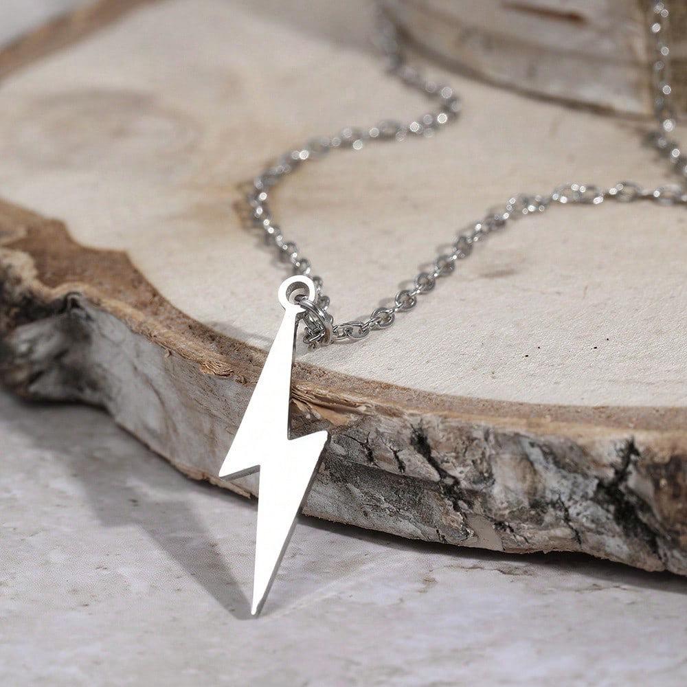 Trendy Men's Lightning Cable Knit Chain Pendant - Hip Hop Style Accessory