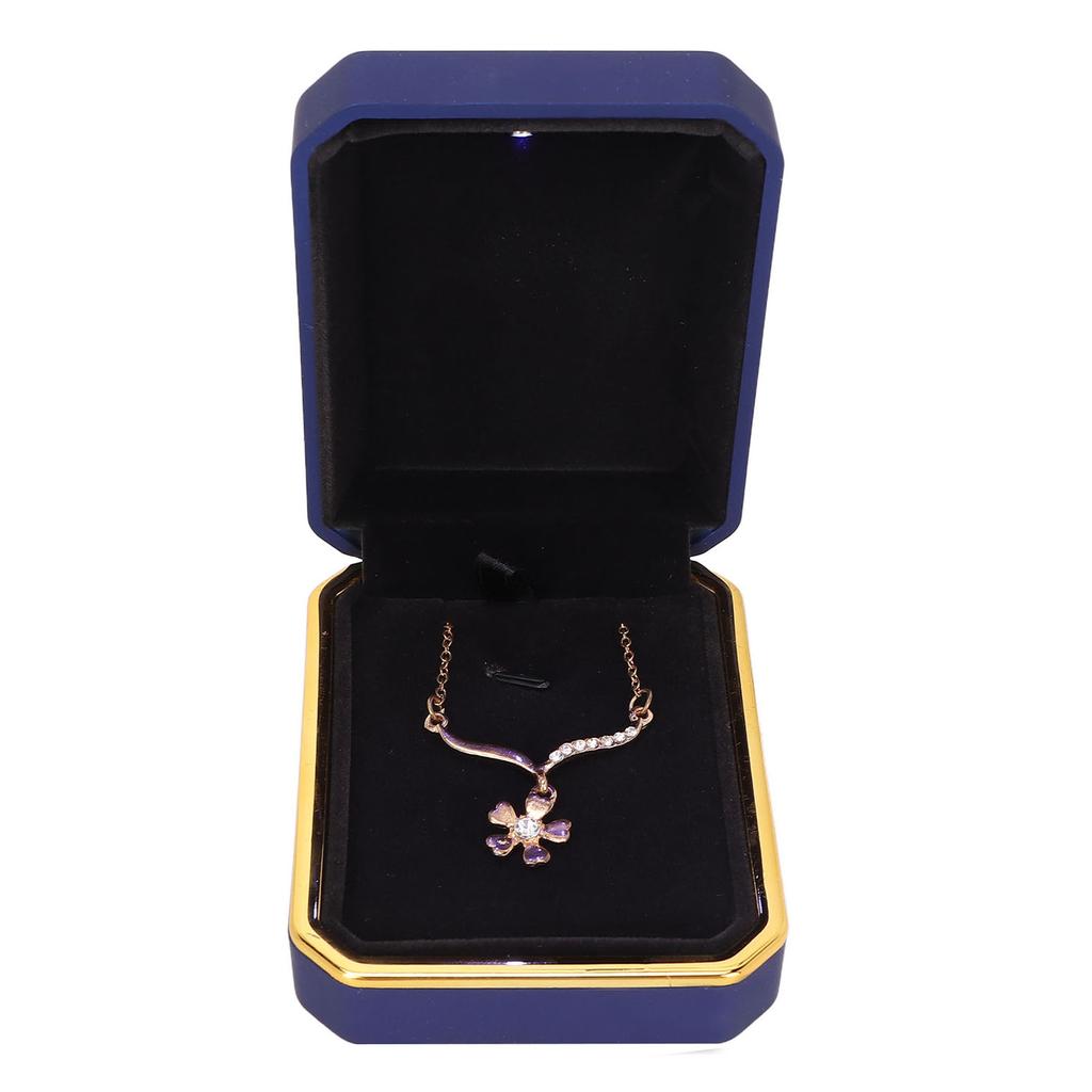 Jewelry Display Box Light Flocking Inside Rings Pendant Storage Gift Box for Engagement Wedding SupplyBlue