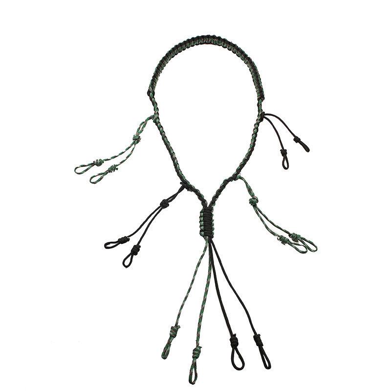 Outdoor Survival 12-Ring Multifunctional Paracord Whistle Lanyard