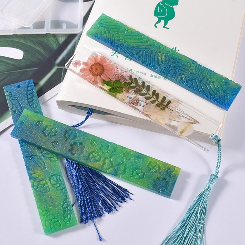 Bookmark Resin Molds Rectangle Transparent Resin Molds Silicone Bookmark Mold for DIY Art Crafts Jewelry Making Molds
