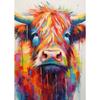 Scottish Highland Cow Wild Animal Nordic Nature Landscape Poster Canvas Painting Wall Art Pictures for Room Home Farmhouse Decor