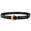 Womens Vintage Leather Belt Gold Buckle Dresses Jeans Fashion Accessory