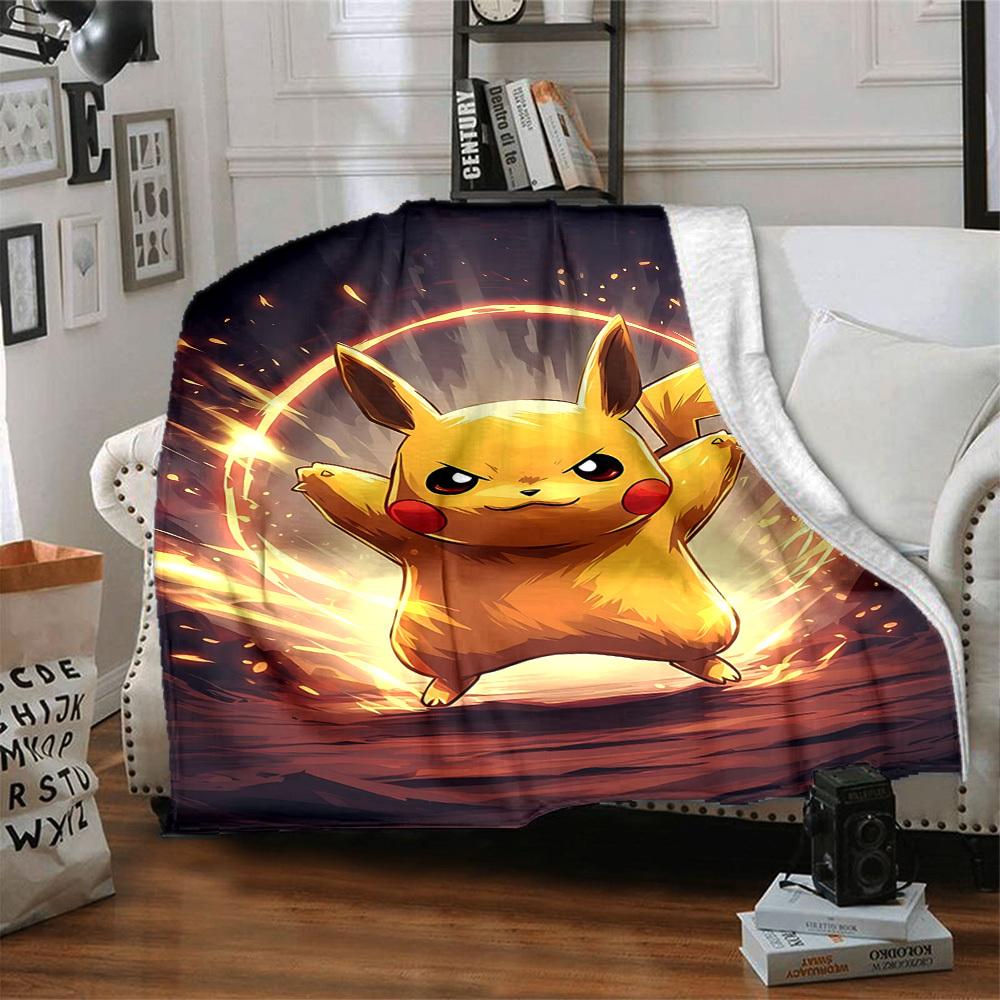 1PC Pikachu Blanket, Throw For Sofa, Bed, Travel, Camping, Livingroom,