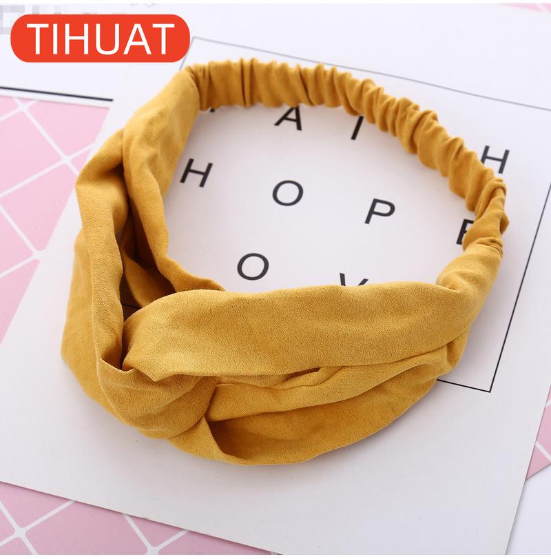 

Женская замшевая повязка на голову Весна Осень Эластичные повязки для волос Повязка с перекрещенным узлом Аксессуары для волос для девочек жёлтый