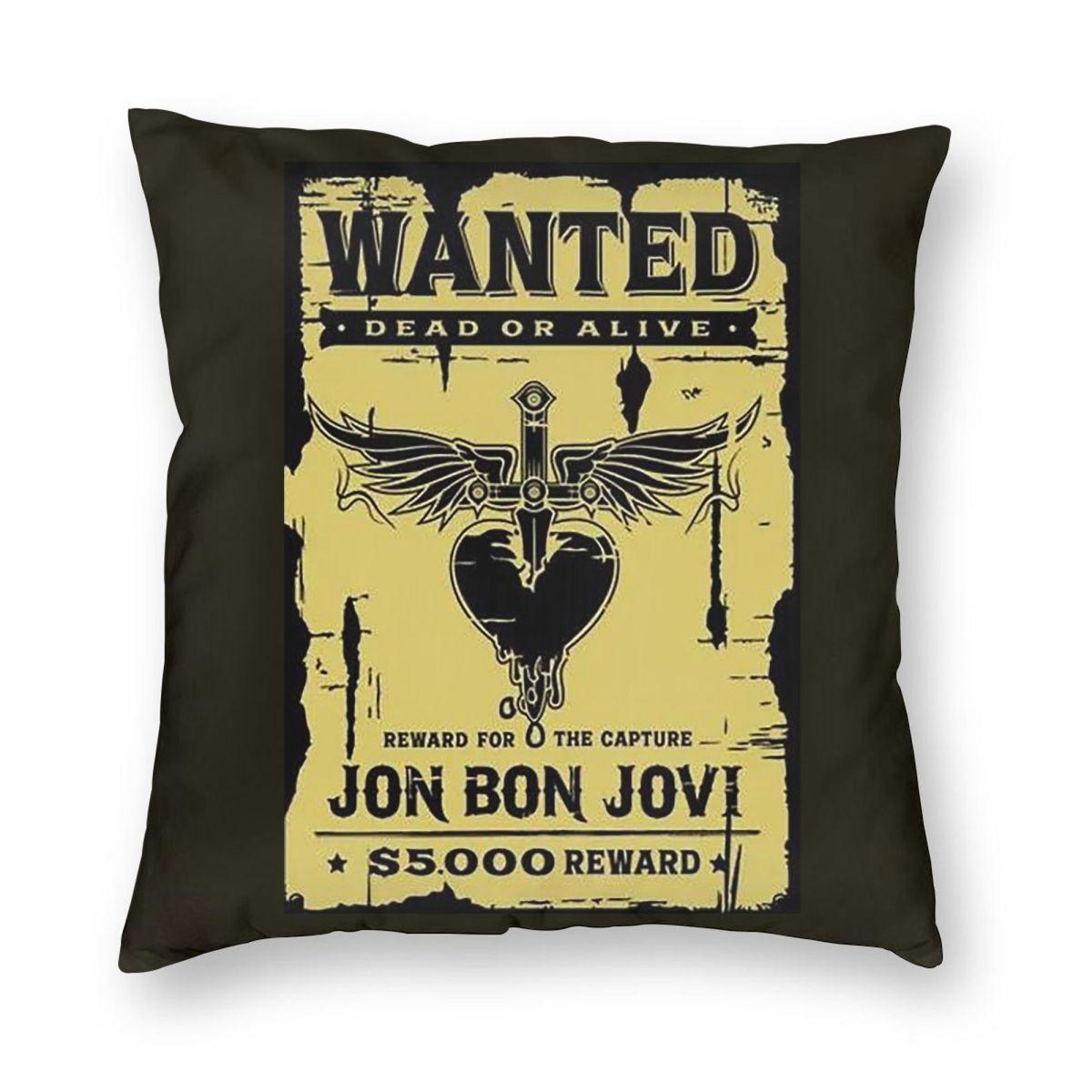 Rock Band Bon Jovi Наволочка квадратная Наволочка Подушка Наволочка на подушку Подушка на молнии Декоративная Подушка-плед для дома Автомобиля 12x12Inch