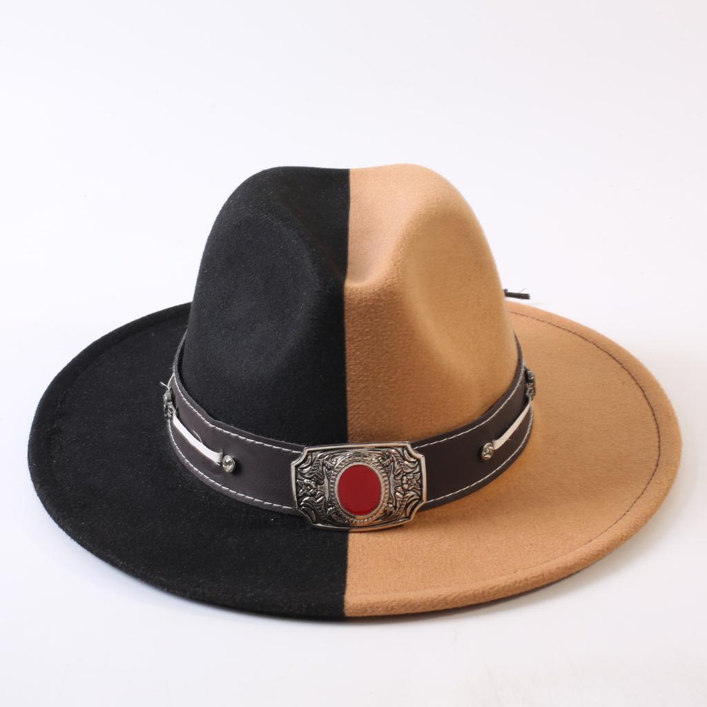 Popular European and American Classic Double-color Wide-brimmed Top Hat Men's and Women's Fashion OL Style Cowboy Hat Jazz Hat