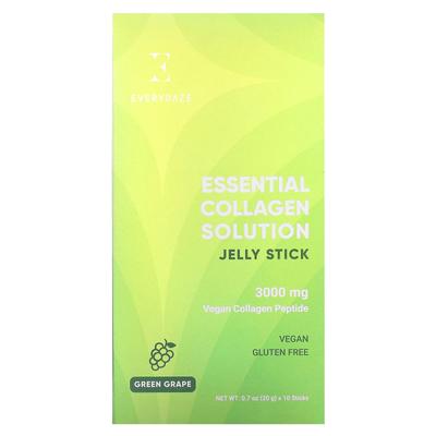 Essential Collagen Solution Jelly Sticks, Grüne Traube, 3.000 mg, 10 Stück, 20 g (0.7Oz) Jeder