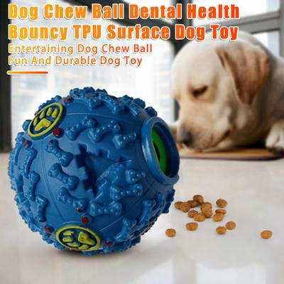 Giggle Sound Dog Ball Pet Chew Ball Toy for Aggressive Chewers Interactive Squeaky Wobble Dog Play Ball for Teeth Cleaning