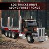 66027 American-Style Timber Truck Tractor Building Blocks Toy Ornaments, Logging Truck Model Assembly, Children'S Holiday Gift