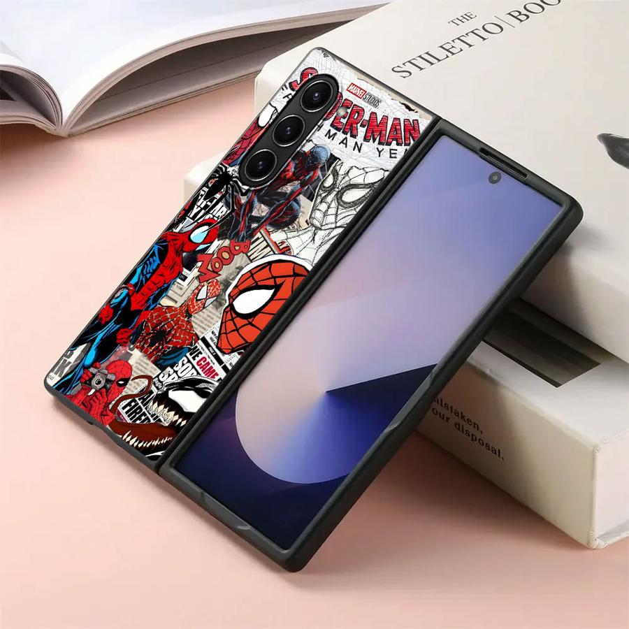 

Чехол для Samsung Galaxy ZFold4 ZFold7 Z Fold 7 6 5 4 3 ZFold6 ZFold3 ZFold5 Задняя крышка телефона Герой комиксов Marvel Человек-паук Galaxy Z Fold6