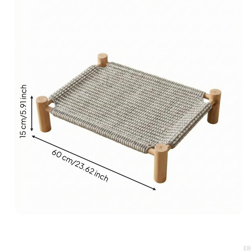 Comfortable Pet Bed with Wooden Legs | Breathable Woven Surface, Detachable Washable Design,