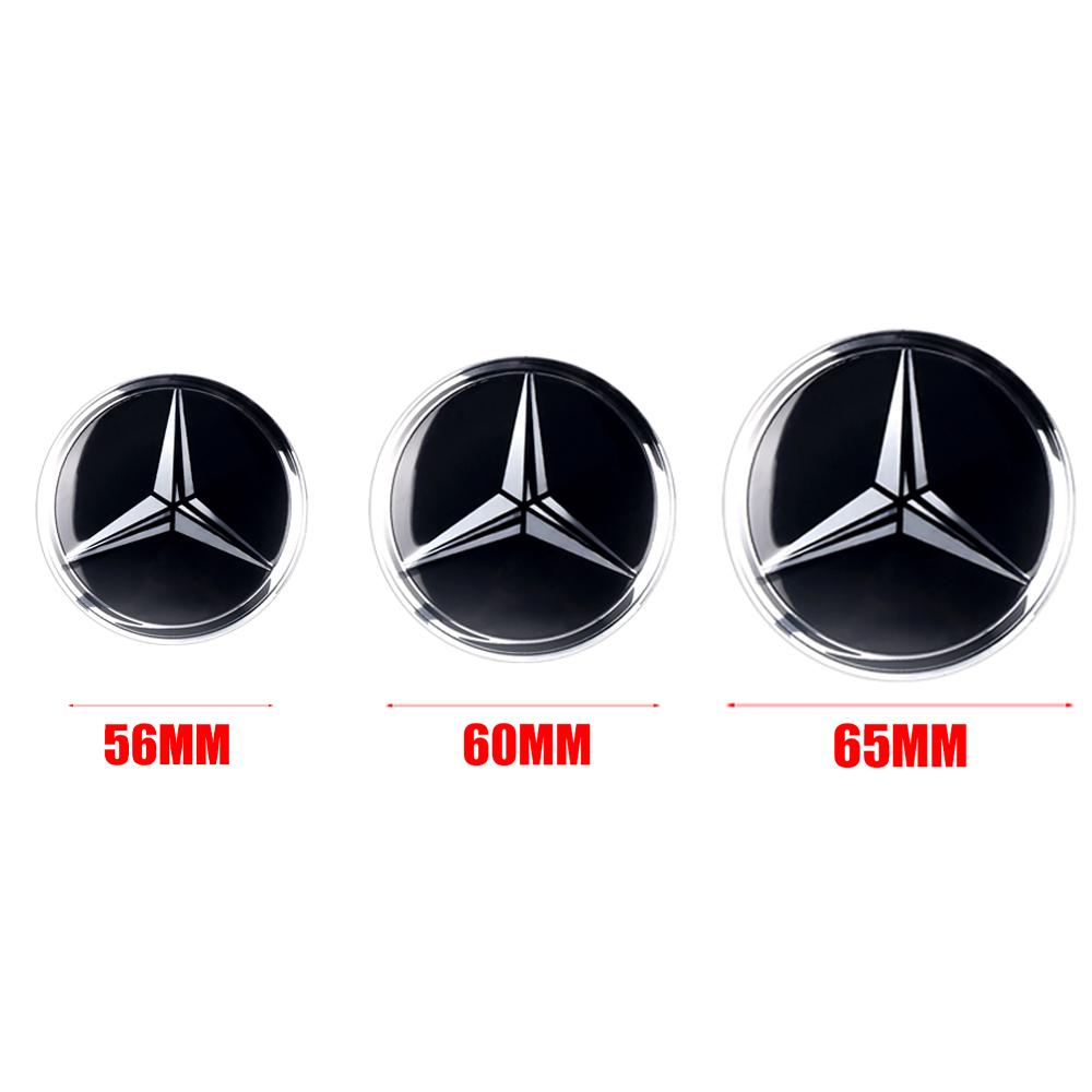 For Mercedes Benz AMG A B C E M R G S Class GLA GL CLA CES CLS SLK 4pcs 56/60/65mm Wheel Center Hub Cap Stickers Auto Accessorie