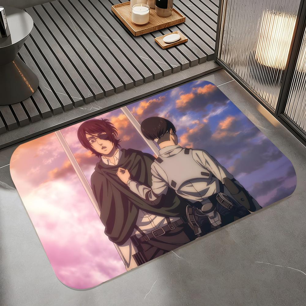 Anime A-Attack On Titan Floor Mat Diatomite Bath Mat, Quick Dry Absorbent Non-Slip Door Mat