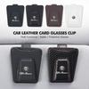Car Sunglasses Holder Sun Visor Leather Hanger Ticket Card Clip For GT Stelvio F1 Brera Volante Tonale Gloria Disco
