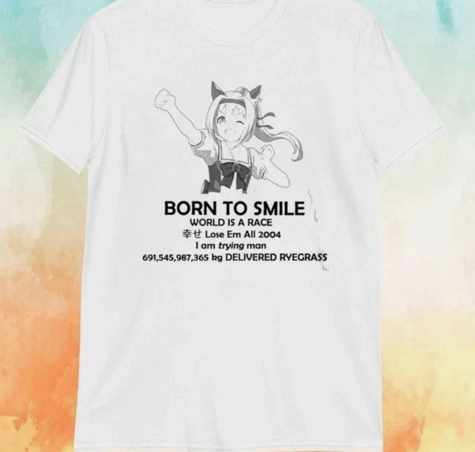 Футболка Haru Urara Born To Smile World Is A Race Lose Em All 2004 M