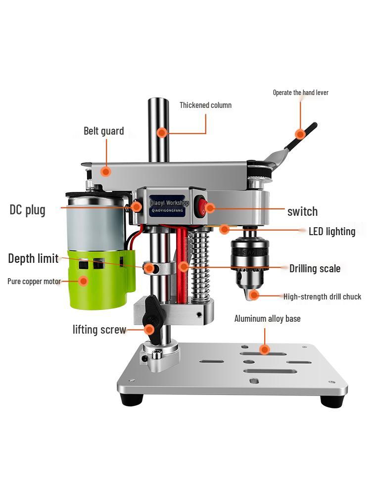 Kompakte Hochpräzisions-Tischbohrmaschine für Uhrenreparatur und DIY-Projekte - Elektrische Bohrmaschine mit variabler Geschwindigkeit