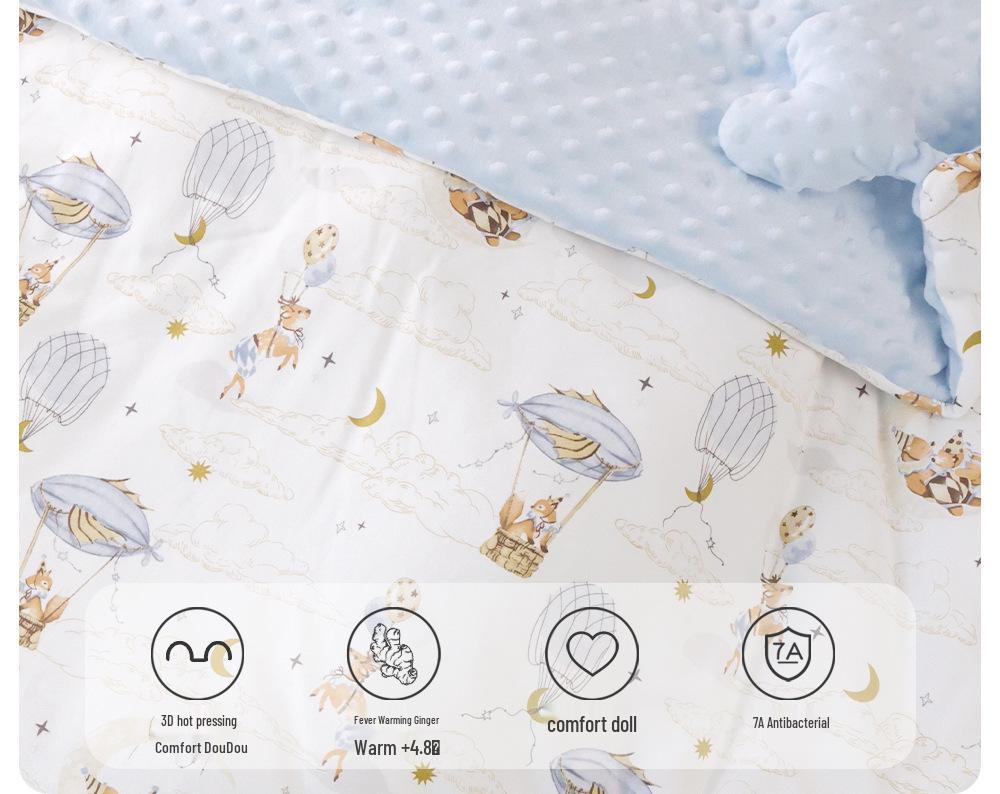 Baby A-Class Warm Ginger Fiber Blanket - Newborn Soothing Bean Velvet Quilt for Children & Kindergarten