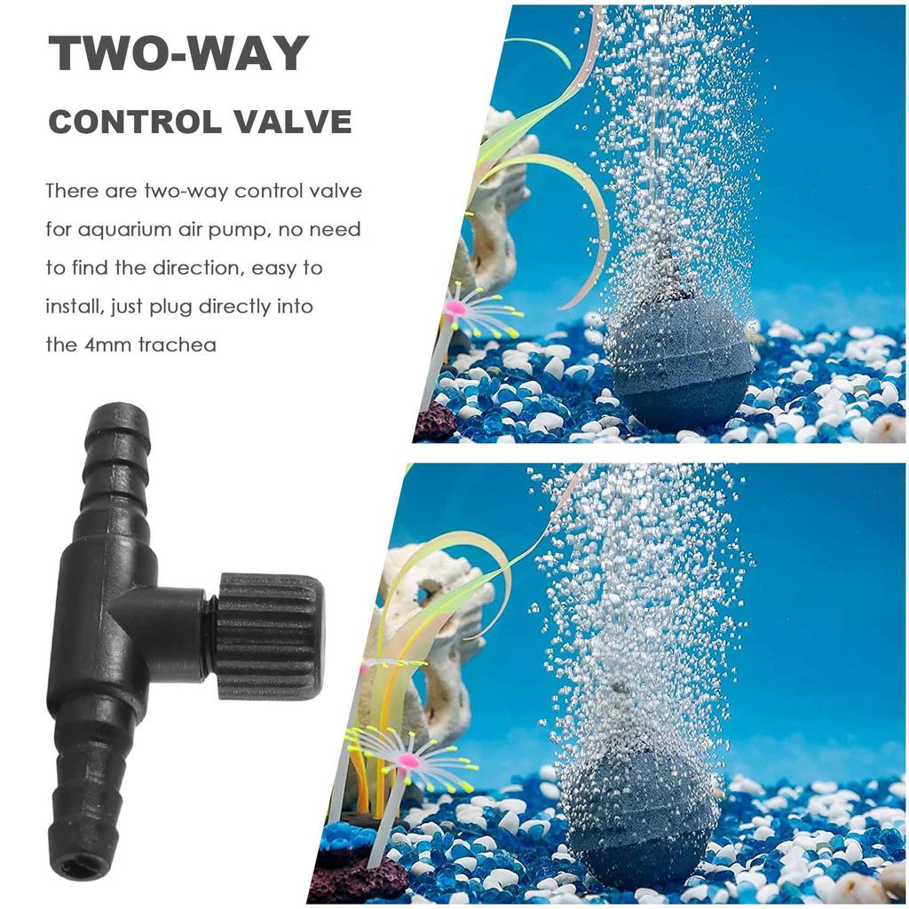 Practical-30 Pieces 2-Port Fish Tank Valve Plastic Air Pump Control Valve Aquarium T-Shaped Control Valve