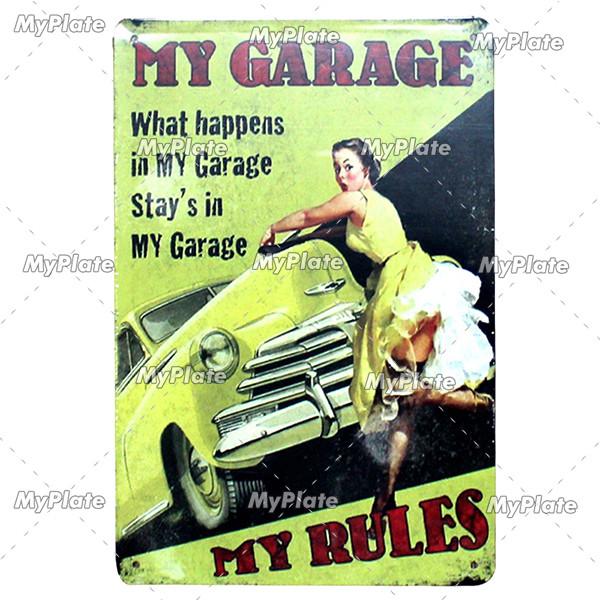Garage Metal Sign Vintage Plaque OilGas Tin Sign Wall Decor For Man Cave Plate Crafts Art Poster Racing Car Custom