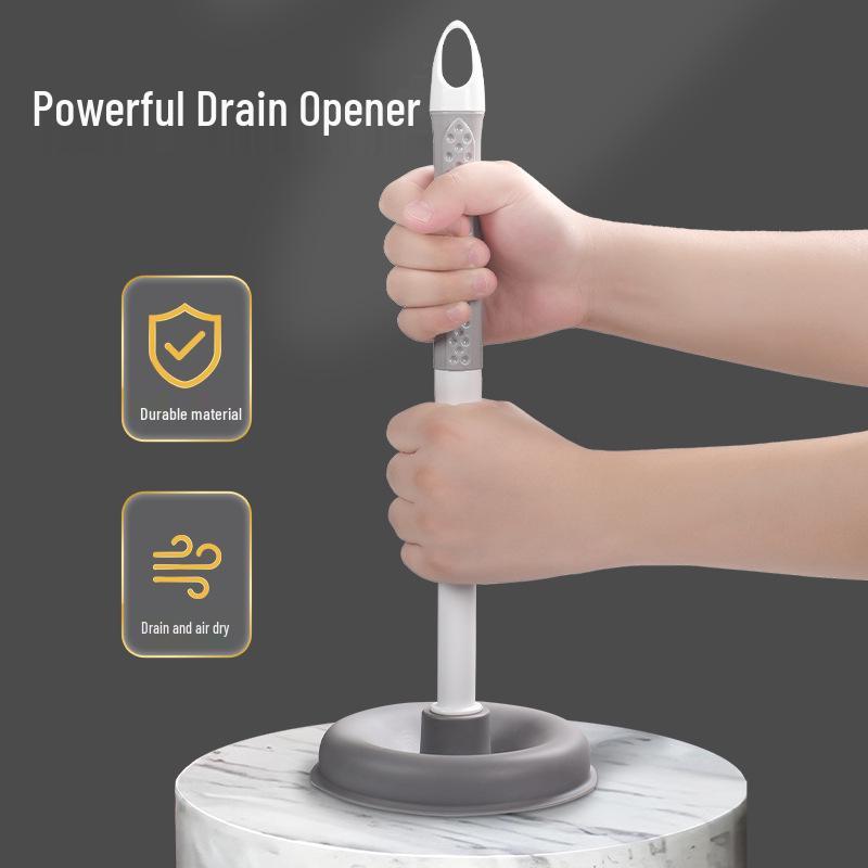 Wall-Mounted Bathroom Cleaning Set: Plastic Toilet Brush & Plunger Combo