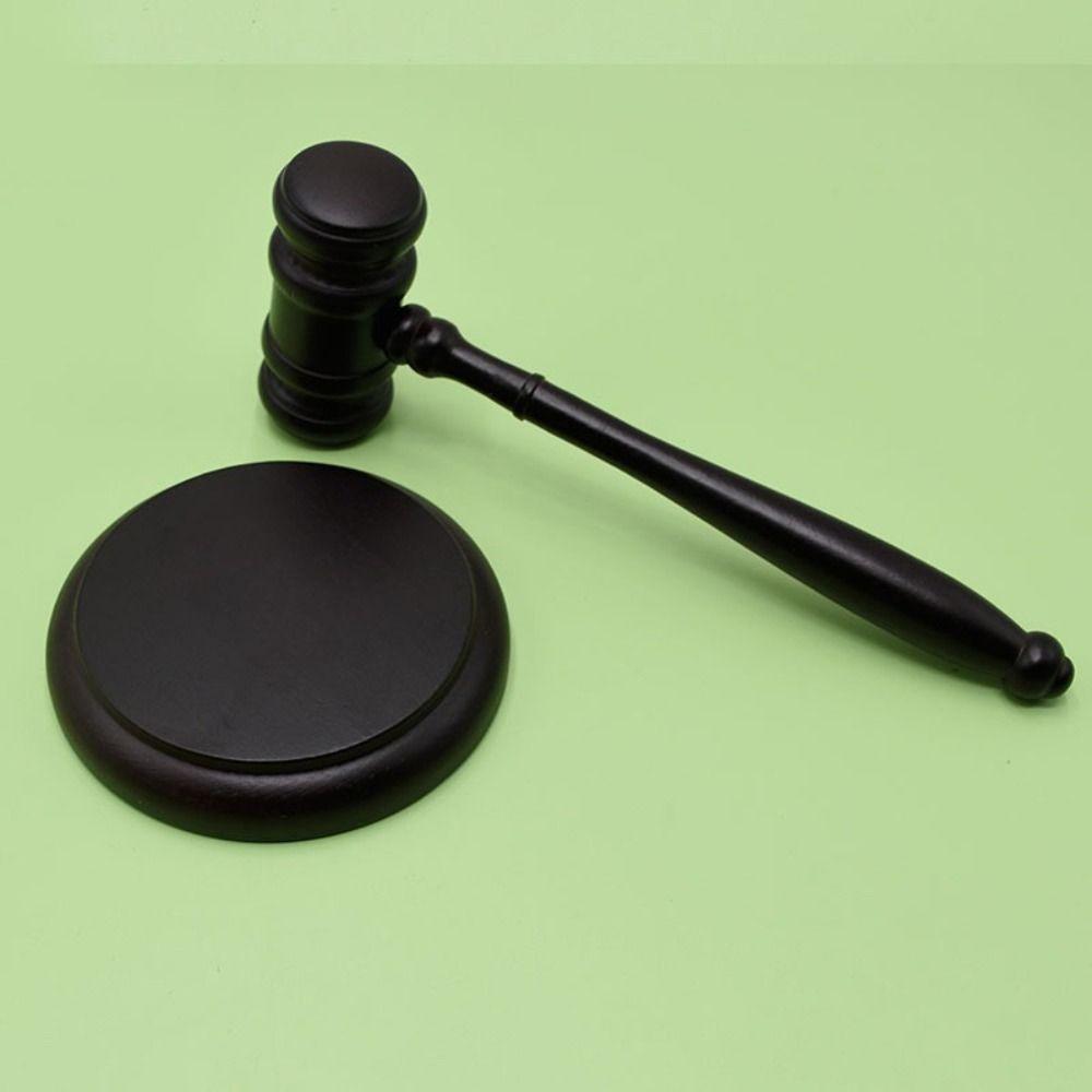 Wood Gavel Judge Hammer Attorney Decorative Lawyer Mallet Toy Costume Sound Block  for Cosplay