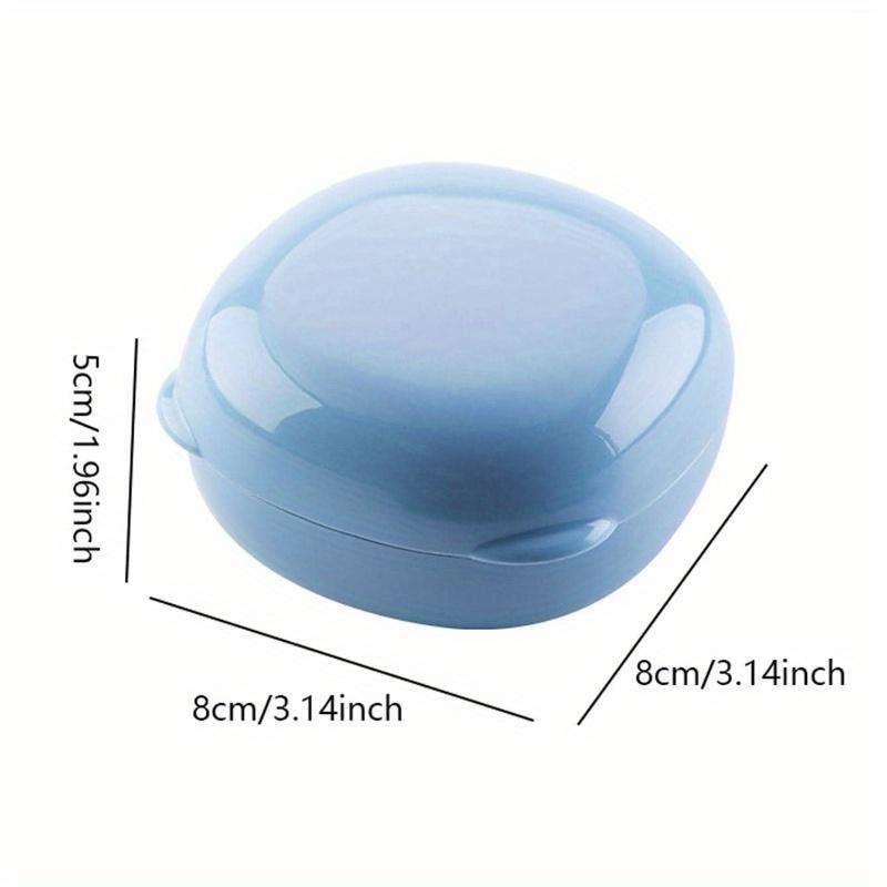 

1 шт.-мыльница Мыльница с крышкой Мишка с пузырями Дорожная портативная мыльница Креативная мыльница с дренажом синий