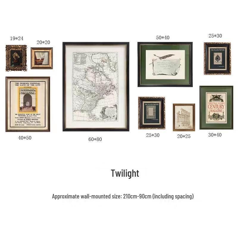 Beiduo Yang American Retro Twilight City Decorative Wall Art Set