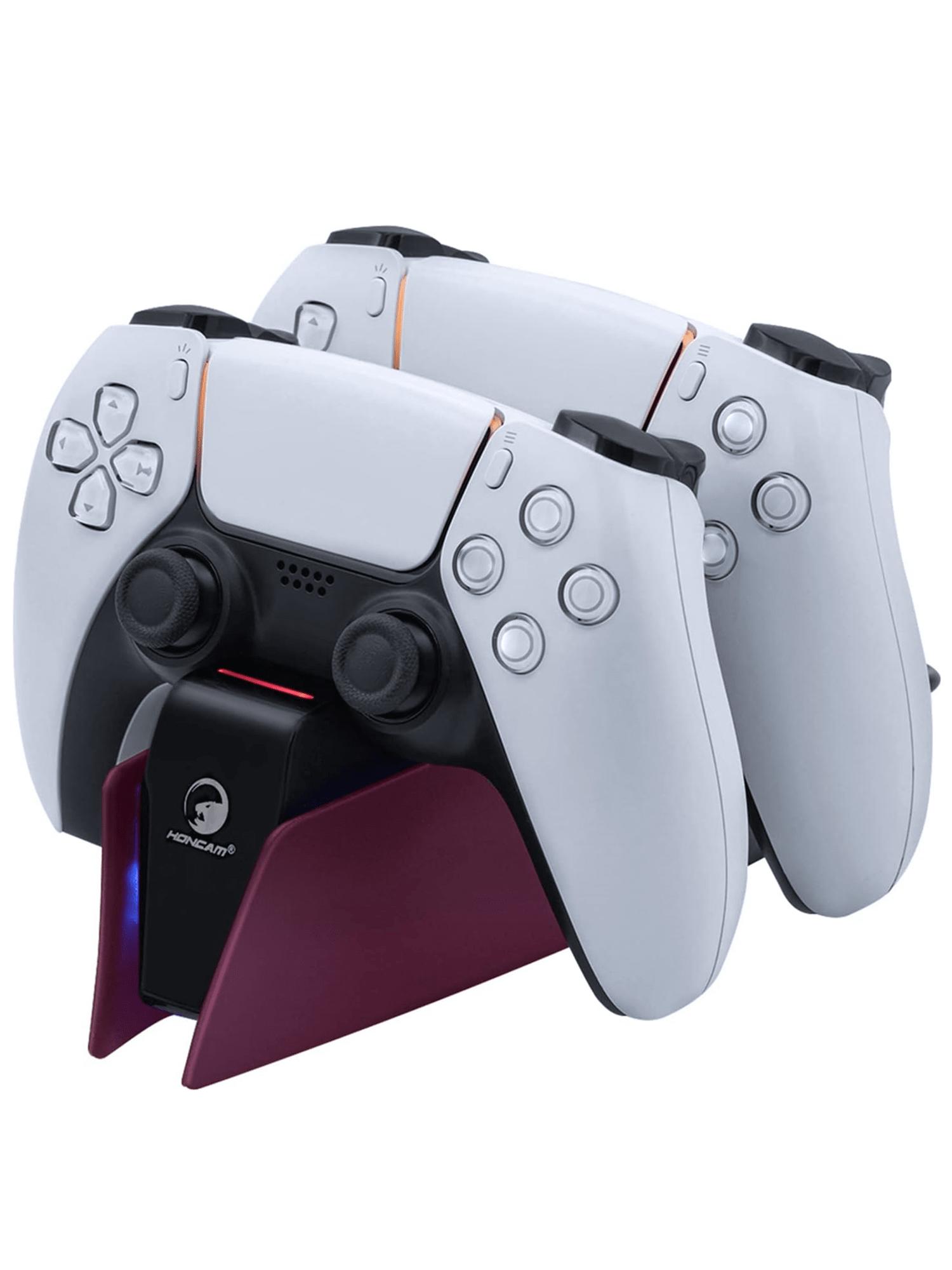 

Зарядная станция для контроллеров с двойной док-станцией для быстрой зарядки для беспроводного контроллера PS5 DualSense со светодиодными индикаторами зарядки красный