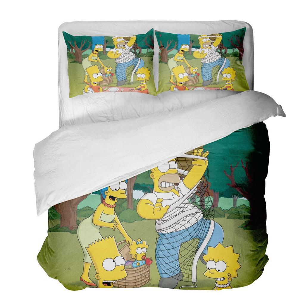 Simpsons Zweiteiliges 3D-Digitaldruck-Bettwäscheset