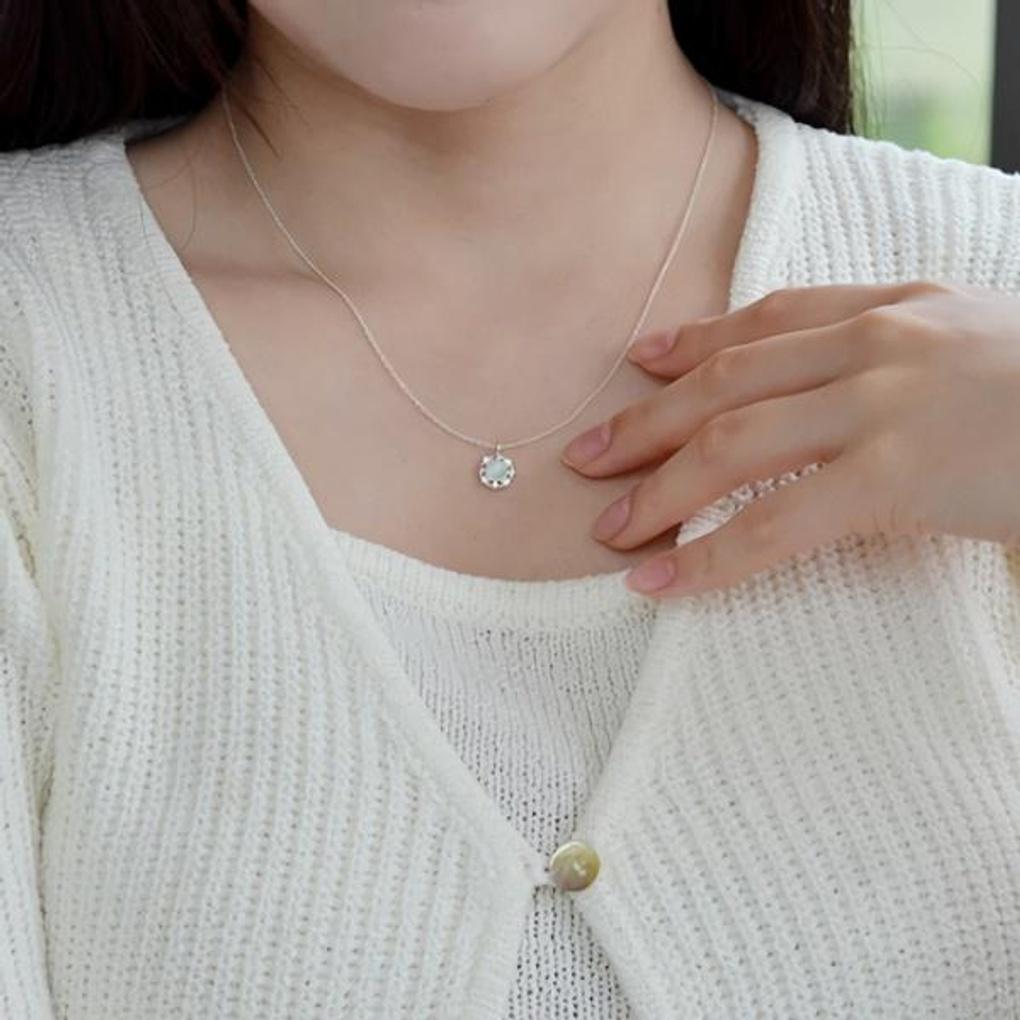 Women's Accessories Daily Raw Stone Cubic Necklace