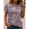 2026 New Women's Casual Short-Sleeve T-Shirt Black and White Butterfly Print
