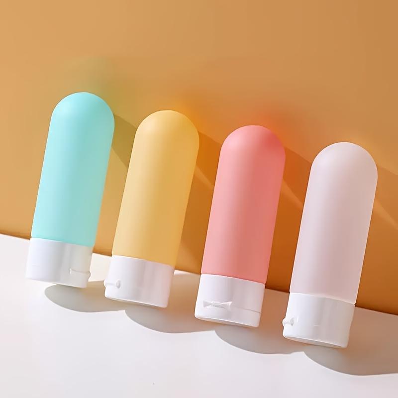 4pcs Travel Separate Bottle Candy Color Hose Squeeze Shampoo Shower Gel Portable Empty Bottle Cosmetics Lotion Storage Bottle