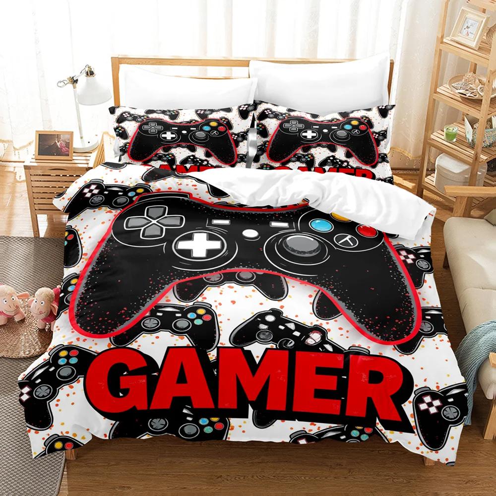 

3PCS Space Fragment Game Console Cover 1Duvet cover 2Pillowcases 100% Skin Friendly Polyester Comfortable Bedding No Padding EU Single(135*200cm)3pcs