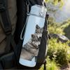 1PC Two Grey Wolves Hugging Animal Print 750ml Color Plastic Sports Water Bottle Leakproof Flip Straw Lid Suitable for Sports Office Home Use