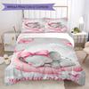 Custom Name Pink Elephant Dreams Bedding,Quilt Set Quilt Cover Pillowcase Home Birthday Gift(1 * Duvet Cover + 2 * Pillowcase, Without Core)_lx