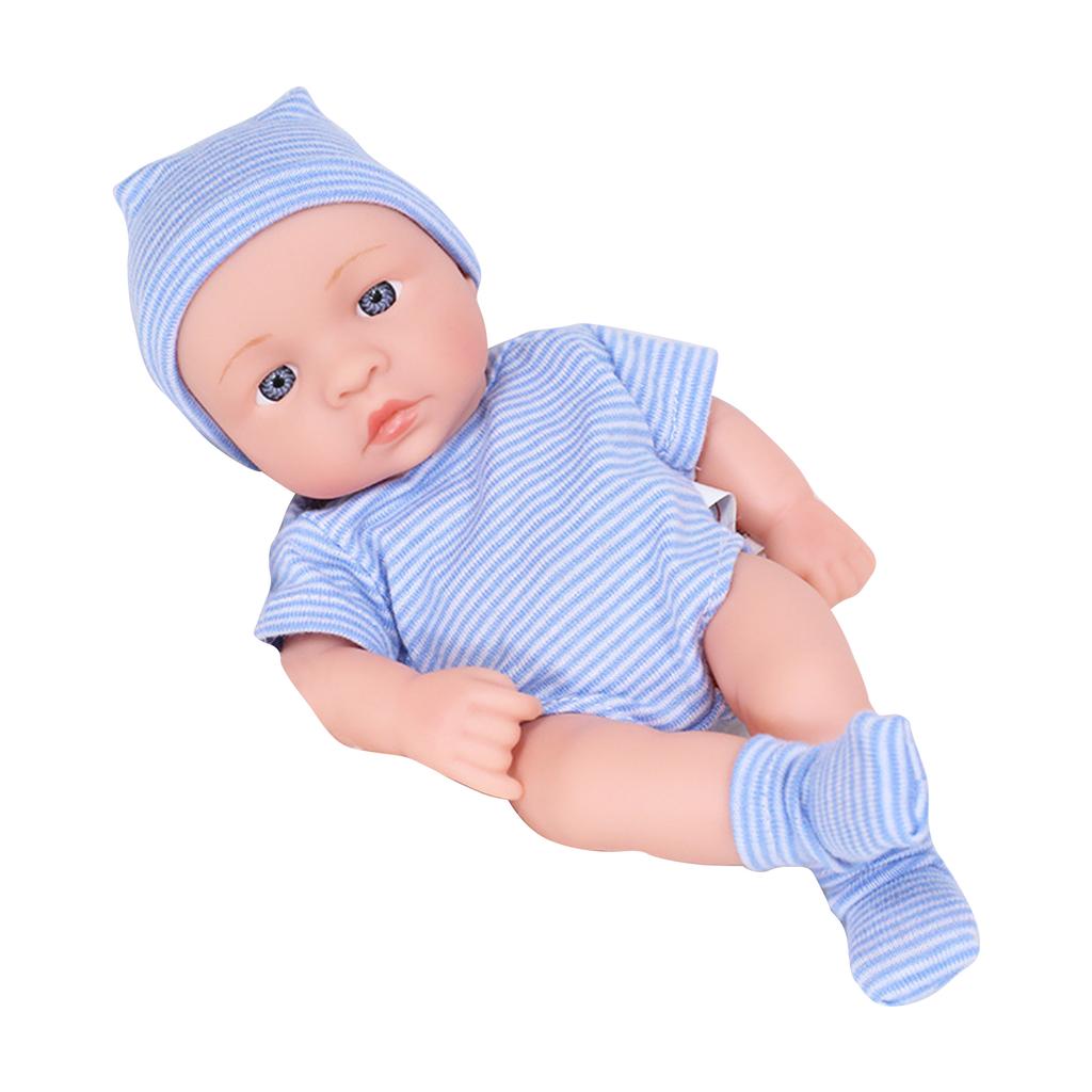 20cm Reborns Toddler Popular Realistic Cute Girl Doll with Braided Sweater Hat Soft Body High-quality Handmade Doll