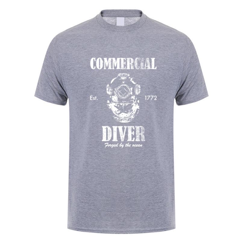 

Commercial Diver T Shirt Summer Men Cotton Short Sleeve Dive Scuba Diving Tshirts Funny Tshirt Man Tops Tee DY215 4XL