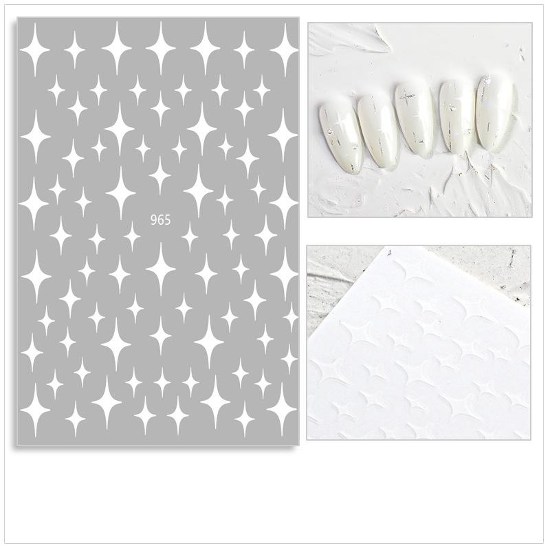 Meteor Nail Sticker 3D Adhesive Sticker Laser Gold and Silver Black and White Nail Sticker DIY Applique