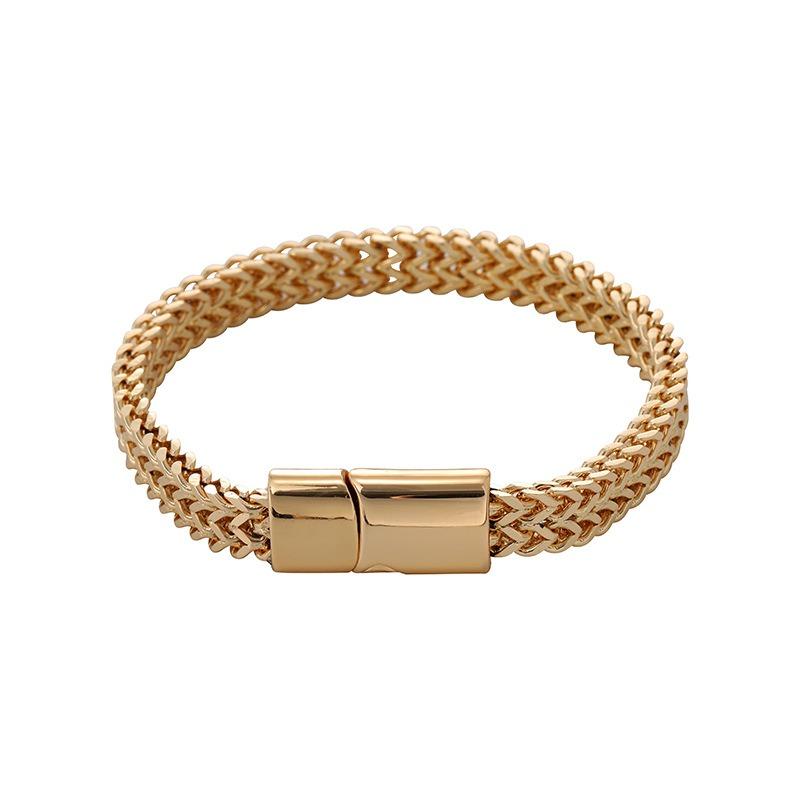 Hip Hop Stainless Steel Fish Scale Bracelet Men Double Row Front Back Punk Jewelry Trendy Gifts for Men Biker Rock