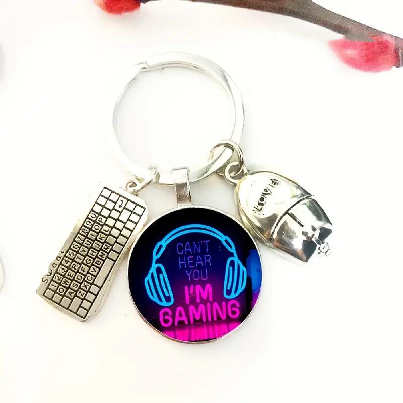 

European Game Time Gem Keychain: Earphone, Mouse, Keyboard Pendant & Festival Gift