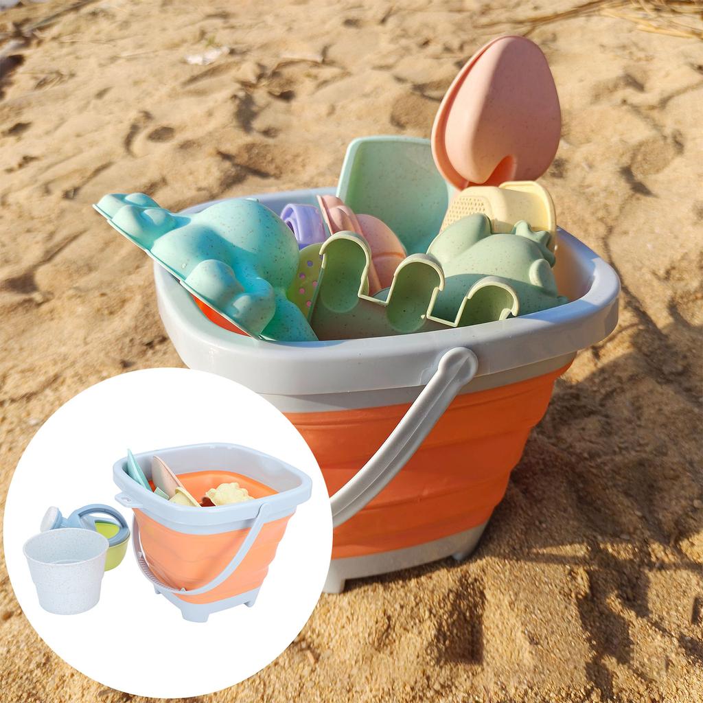 Beach Toys Set Collapsible Sand Bucket and Shovels Set Interactive Kids Sand Toys for Beach Party   Activities