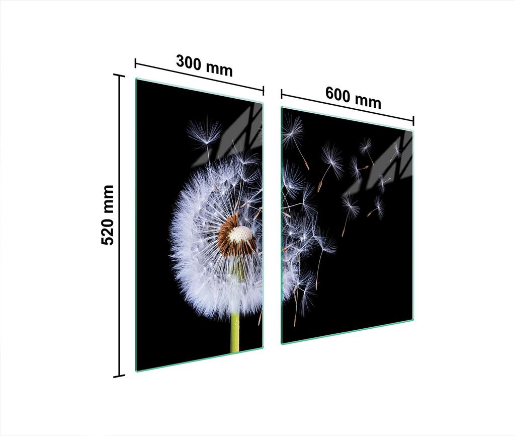 GLAS-KOCHFELD-SCHUTZPLATTE 90x52 BLUME