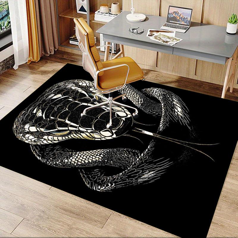 Golden Snake Chair Mat: Office Carpet, Oversized Rug for Home Decor, Sofa Mat, Gift Idea for Any Room