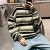 Herren Pullover Pullover Wolle Verdicken Winter Gestreift Paare Locker Vintage Strick Stilvoll Alleskönner Retro Teenager Pullover Freizeit